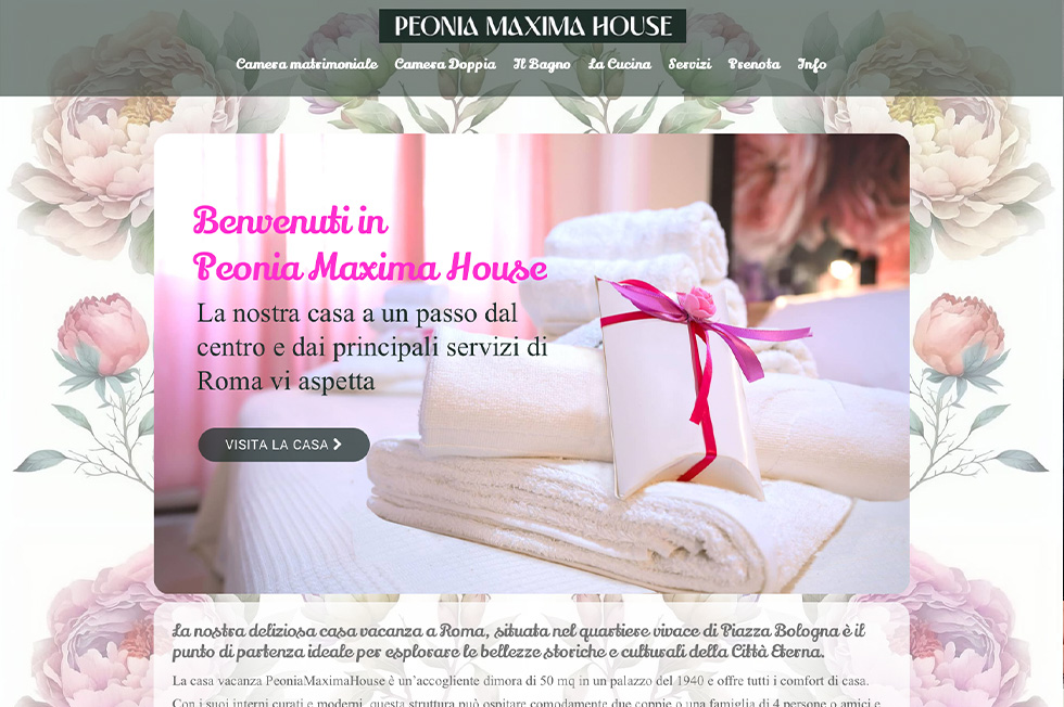 Nuovo sito web per Peonia Maxima House
